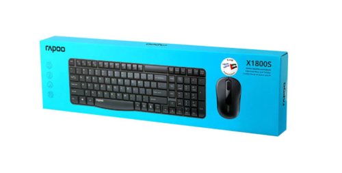 ‏מקלדת ועכבר RAPOO X1800S אנגלית עברית רוסית 