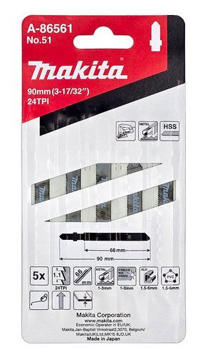 מארז 5 מסוריות למסור אנכי 90X8X24 מתכת/פלסטיק MAKITA A-86561 מקיטה