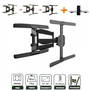 זרוע דו מפרקית LOCTEK למסכים קעורים עד "65