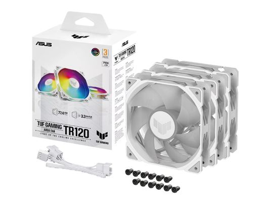 מאוורר למארז מחשב ASUS TUF Gaming TR120 ARGB - צבע לבן
