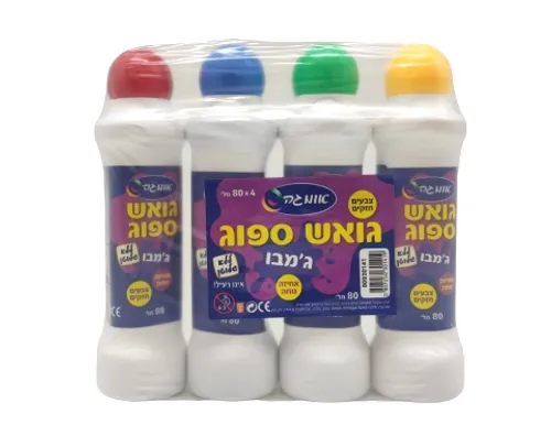 סט 4 צבעי גואש ספוג ג'מבו - 80 מ