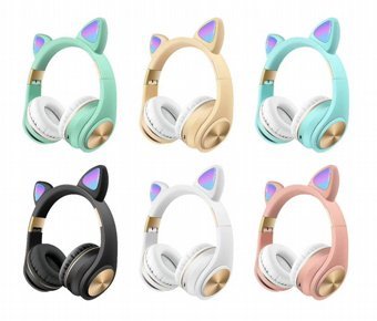 אוזניות בלוטוס לד בעיצוב אוזני חתול M1 Cat Ears