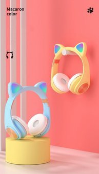 אוזניות בלוטוס לד בעיצוב אוזני חתול M1 Cat Ears