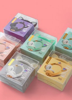 אוזניות בלוטוס לד בעיצוב אוזני חתול M1 Cat Ears