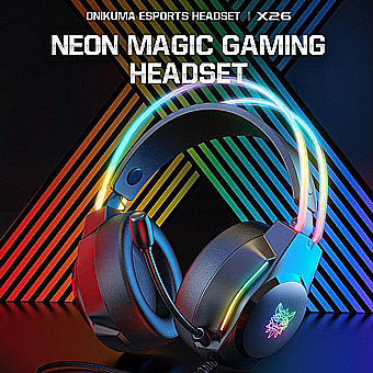 אוזניות גיימינג Onikuma X26 RGB - חווית שמע ונוחות מושלמת
