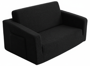 ספונת נפתחת גדולה (מתאימה ל 2 ילדים) מבד שרפה רך ונעים - שחור