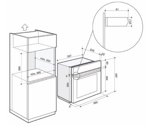תנור בנוי 60/60 דגם DOH4541B שחור
