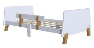 מיטת מעבר מעוצבת Pentax עם 6 רגליים ומעקה נייד ניתן להסרה - לבן