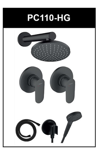 חבילת ורניס בלנד 3 דרך בגימור שחור מט HANSGROHE