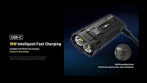 פנס יד הצפה טקטי נטען 8000 לומן EDC37 למרחק 420 מ' Nitecore