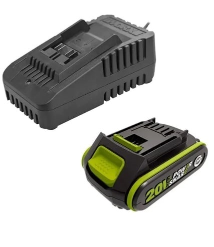 ערכת סוללה 20V 2A ומטען מהיר ירוק מבית WORX
