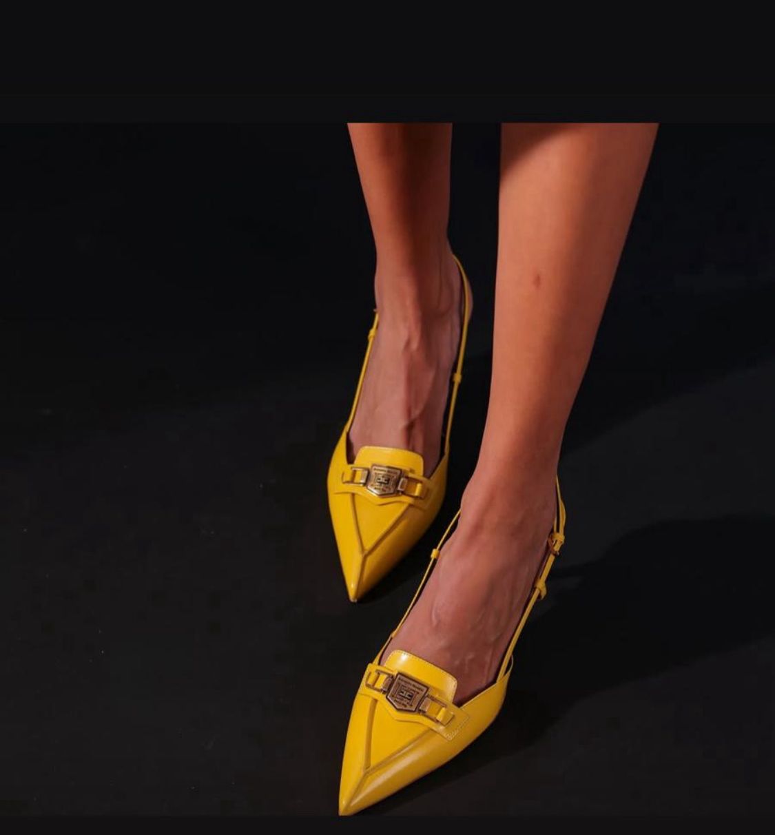 Leather slingback with horsebit - COLOR YELLOW