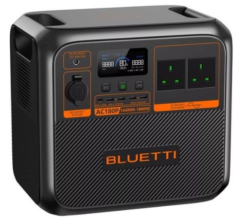 מארז תחנת כוח ניידת ושני פאנלים סולאריים Bluetti AC180P 1440Wh + Bluetti 200W