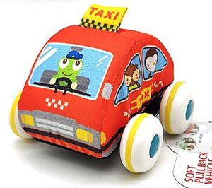 מכונית בד רכה עם מנגנון נסיעה במשיכה לאחור - מונית אדומה