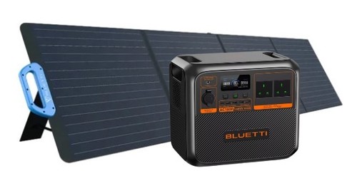 מארז תחנת כוח ניידת ופאנל סולארי Bluetti AC180P 1440Wh + Bluetti 200W