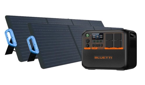 מארז תחנת כוח ניידת ופאנל סולארי Bluetti AC200PL 2304Wh + Bluetti 200W