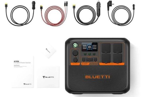 מארז תחנת כוח ניידת ופאנל סולארי Bluetti AC200PL 2304Wh + Bluetti 200W