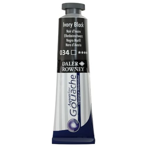 צבעי גואש 15 מל Ivory Black 034 Aquafine