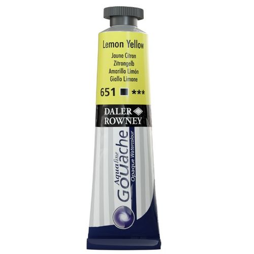 צבעי גואש 15 מל Lemon Yellow 651 Aquafine