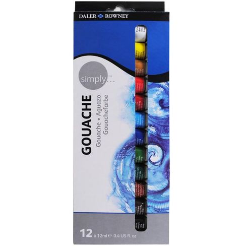 סט 12 צבעי גואש 12 מל Daler Rowney Simply