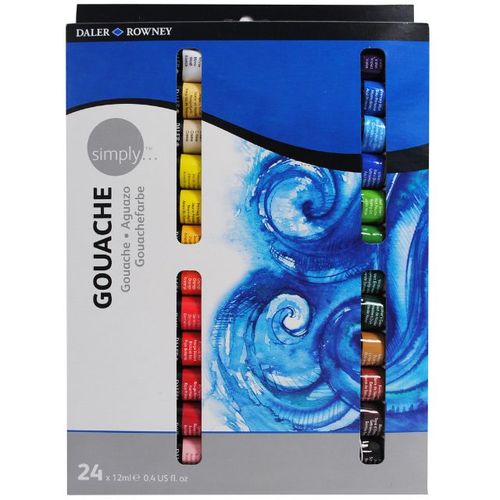 סט 24 צבעי גואש 12 מל Daler Rowney Simply