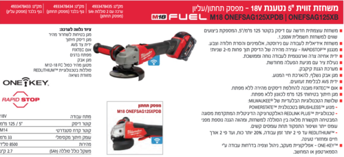 גוף משחזת זווית RAPID STOP ONE KEY 