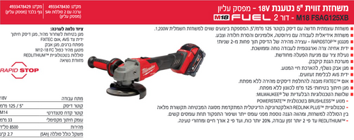 ערכת משחזת זווית מפסק עליון RAPID STOP 