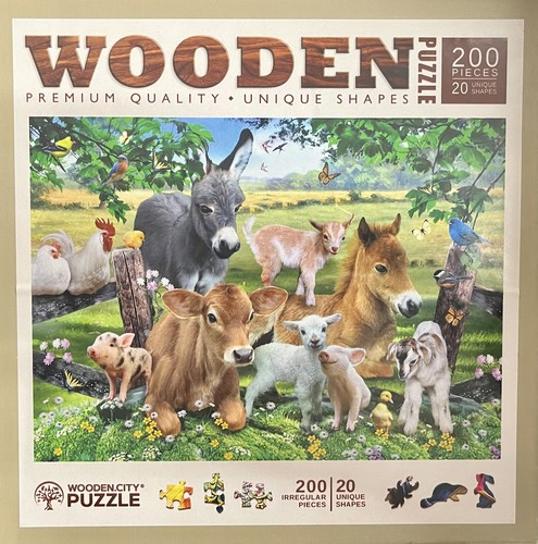 puzzle unique shapes farm kindergarten 200 pcs