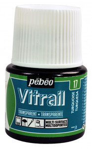 צבעי זכוכית 45 מל Turquoise Blue 17 Vitrail