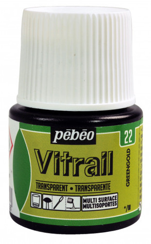 צבעי זכוכית 45 מל Green Gold 22 Vitrail