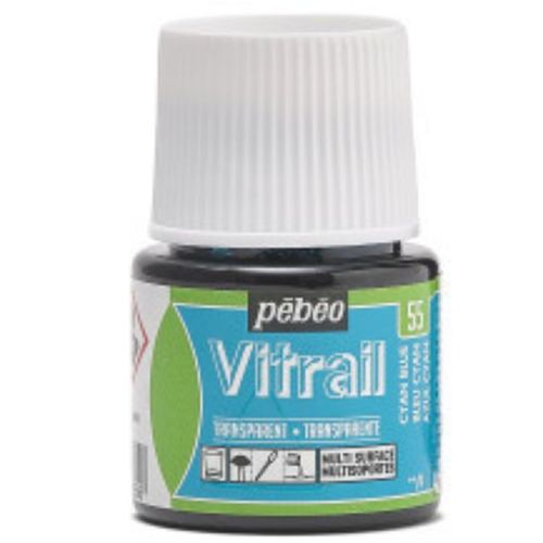 צבעי זכוכית 45 מל Cyan Blue 55 Vitrail