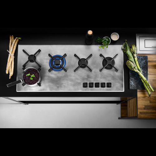 כיריים גז 100 ס”מ מבנה טור 5 מבערים נירוסטה מלאה סדרת UNIQUE גימור VINTAGE מבית BARAZZA דגם 1PUN105