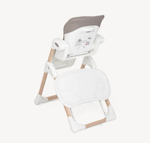 כסא אוכל מפואר לתינוק Mimzy Recline עם 3 מגשים וריפוד כפול - Walnut Wood ג'ואי