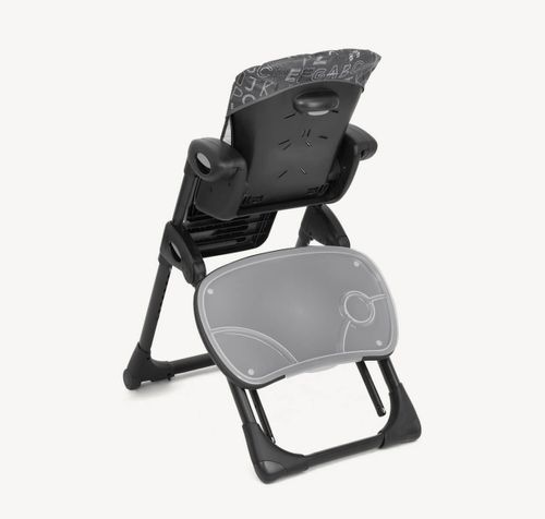 כסא אוכל מפואר לתינוק Mimzy Recline עם 3 מגשים וריפוד כפול - ABC Charcoal ג'ואי