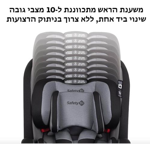 כסא בטיחות משולב בוסטר 4 ב 1 צר במיוחד סלים רייד SlimRide - אפור Grey All Day