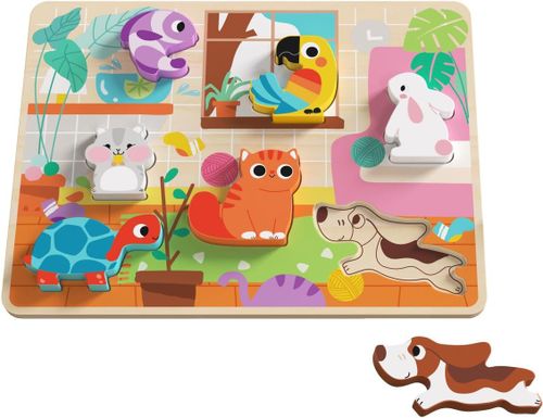 פאזל עץ בולט איכותי - חיות מחמד