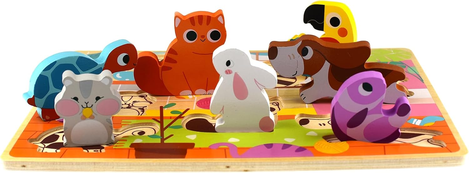 פאזל עץ בולט איכותי - חיות מחמד