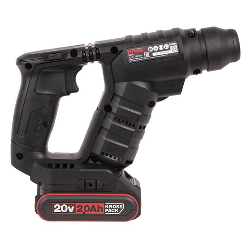 פטישון מיני 20V  1.7J נטען BRASHLESS + סוללה 2Ah + מטען KRESS KU380.2