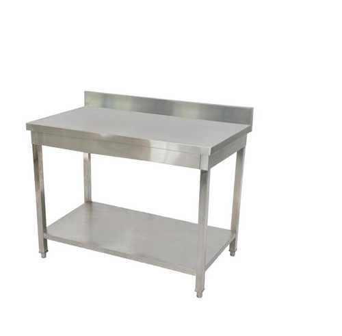 שולחן עבודה נירוסטה נסליין עם גב מגן 1600X700X850 מ