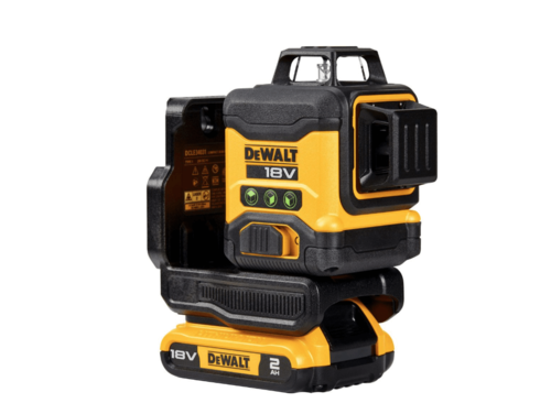 פלס לייזר ירוק 3 מעגלים 18V + סוללה 2AH ומטען 18V