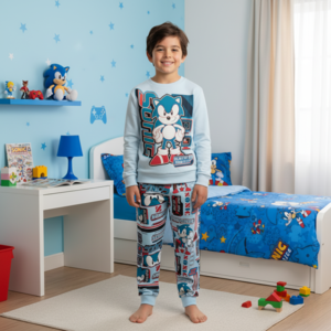 סט פיג'מה בנים סוניק תכלת BUBU