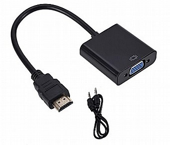 מתאם HDMI ל-VGA + כבל Audio
