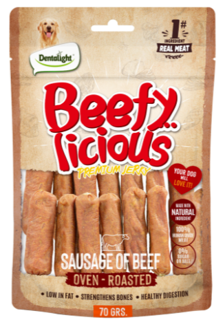 beefy licious נקניקיות בקר 70 גרם מבצע 10 ב-130 ש