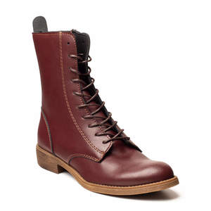 מגפונים לנשים עם שרוכים בצבע בורדו | 36-41 | ADISS Boots 2502 BORDEAUX
