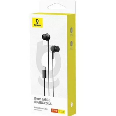 אוזניות BASEUS CZ11 שחור טייפ סי 