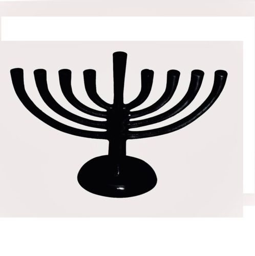 חנוכיה ניסים שחורה אלומיניום 