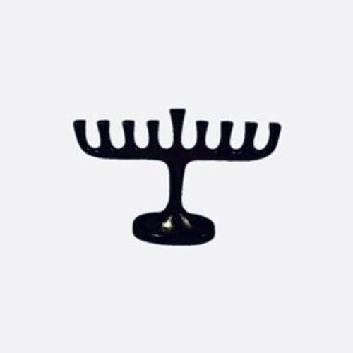 חנוכיה ניסים שחורה אלומיניום 