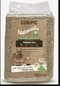 חציר פרימיום עם קמומיל ונענע – Cunipic גרם 500  | מולי חיות מחמד