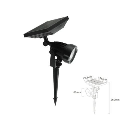 ספוט לד סולארי לגינה  אור ירוק 3.7V 5W