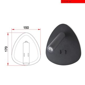 10+3W מנורת קיר אספן שחור לד